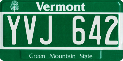 VT license plate YVJ642