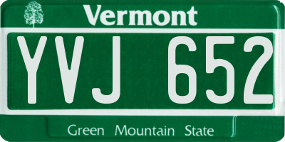 VT license plate YVJ652