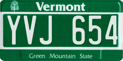VT license plate YVJ654
