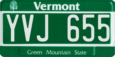 VT license plate YVJ655