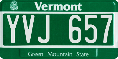 VT license plate YVJ657