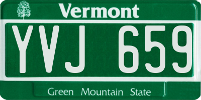 VT license plate YVJ659