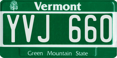 VT license plate YVJ660