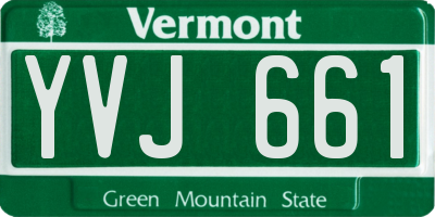 VT license plate YVJ661