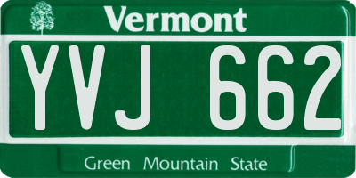 VT license plate YVJ662
