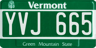 VT license plate YVJ665