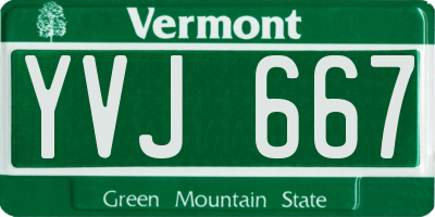 VT license plate YVJ667