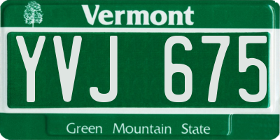 VT license plate YVJ675