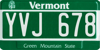 VT license plate YVJ678