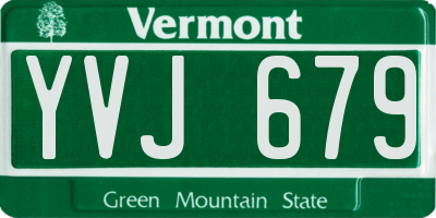 VT license plate YVJ679