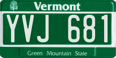 VT license plate YVJ681