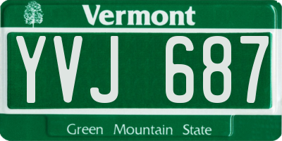 VT license plate YVJ687