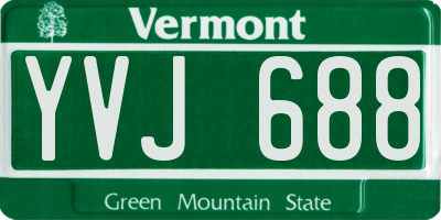 VT license plate YVJ688