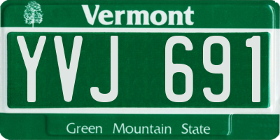 VT license plate YVJ691