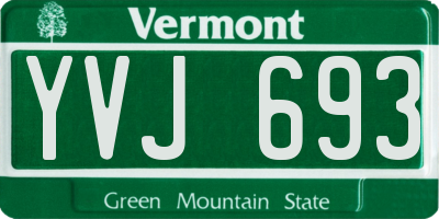 VT license plate YVJ693
