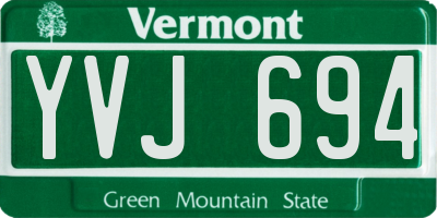 VT license plate YVJ694