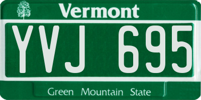VT license plate YVJ695