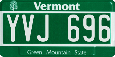 VT license plate YVJ696