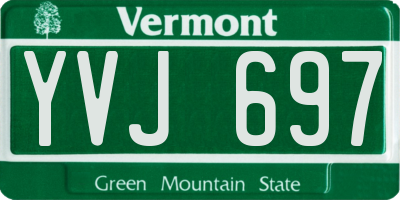 VT license plate YVJ697