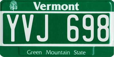 VT license plate YVJ698