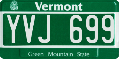 VT license plate YVJ699