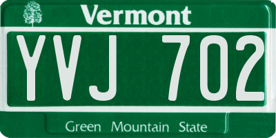 VT license plate YVJ702