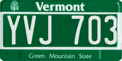 VT license plate YVJ703