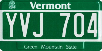 VT license plate YVJ704