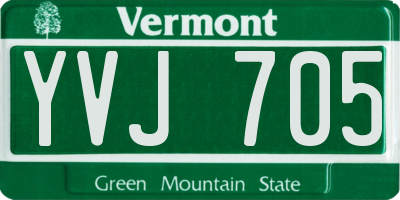 VT license plate YVJ705