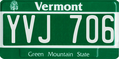 VT license plate YVJ706