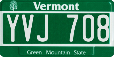 VT license plate YVJ708