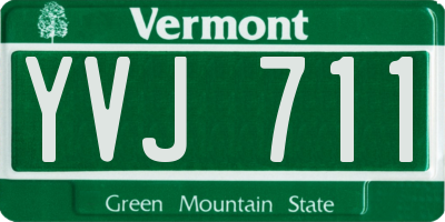 VT license plate YVJ711