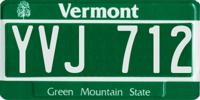 VT license plate YVJ712