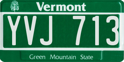 VT license plate YVJ713