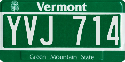 VT license plate YVJ714
