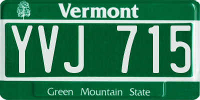 VT license plate YVJ715