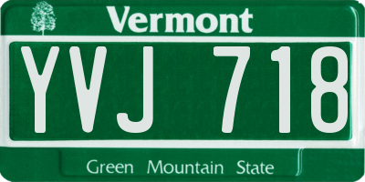VT license plate YVJ718