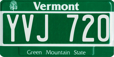 VT license plate YVJ720