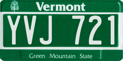 VT license plate YVJ721