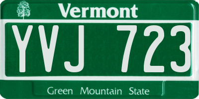 VT license plate YVJ723