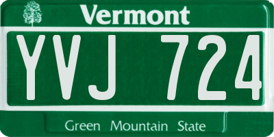 VT license plate YVJ724