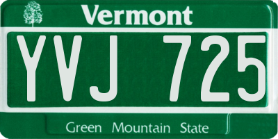 VT license plate YVJ725