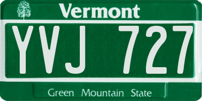 VT license plate YVJ727