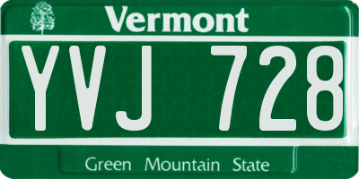 VT license plate YVJ728