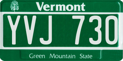 VT license plate YVJ730