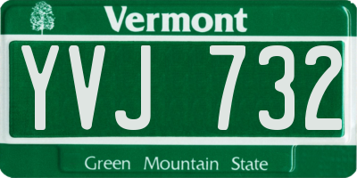 VT license plate YVJ732