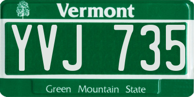 VT license plate YVJ735