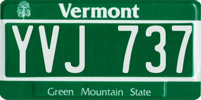 VT license plate YVJ737