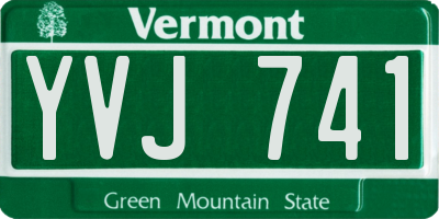 VT license plate YVJ741
