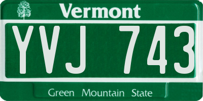 VT license plate YVJ743